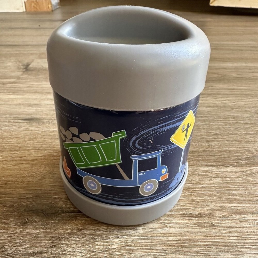 Pottery Barn Kids Construction Trucks Hot Cold 10 oz Thermos Stainless Steel